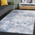thumbnail image 3 of SAFAVIEH Santa Monica Norbert Abstract Polyester Area Rug, Ivory/Blue, 4' x 6', 3 of 13