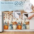 thumbnail image 5 of Teal Orange Pumpkins Fall Cabinet Curtain 32"Wx55"L,Dustproof Pantry Door Curtain W/ Self Adhesive Tape,Thanksgiving Botanical Vintage Tall Storage Cover Privacy Drape for Bathroom Kitchen, 5 of 9
