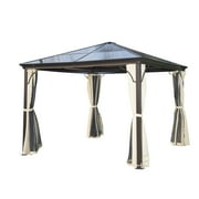 Outsunny 10 x 10 ft. Aluminum Hardtop Gazebo with Side Curtains