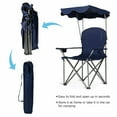 thumbnail image 6 of Gymax Folding Canopy Camping Chair Portable Beach Chair w/ Carrying Bag Blue, 6 of 8