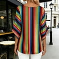 thumbnail image 4 of Cilsoka Fashion Tops for Women 2026, Women's Ruffle 3/4 Sleeve Floral Tunic Tops V Neck Double Layers Loose Fit Chiffon Flowy Blouses Shirt, Graphic Trendy Tees, 4 of 5