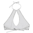 thumbnail image 5 of TTAO Women Shiny Metallic Bra Tops Halter Neck Lace-Up Brassiere Party Dancing Bralette Clubwear Silver One Size, 5 of 6