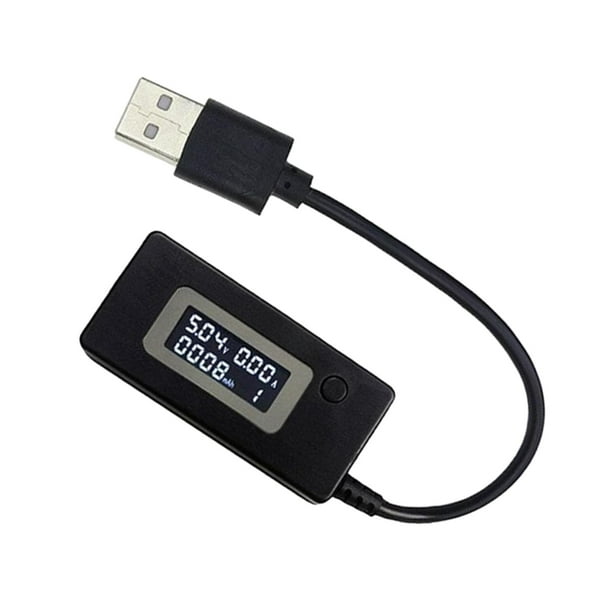 Voltímetro Digital Amperímetro Hugo Portátil Monitor con Cable Negro