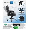 thumbnail image 3 of Pemberly Row Leather Upholstered Swivel Office Chair in Black, 3 of 7