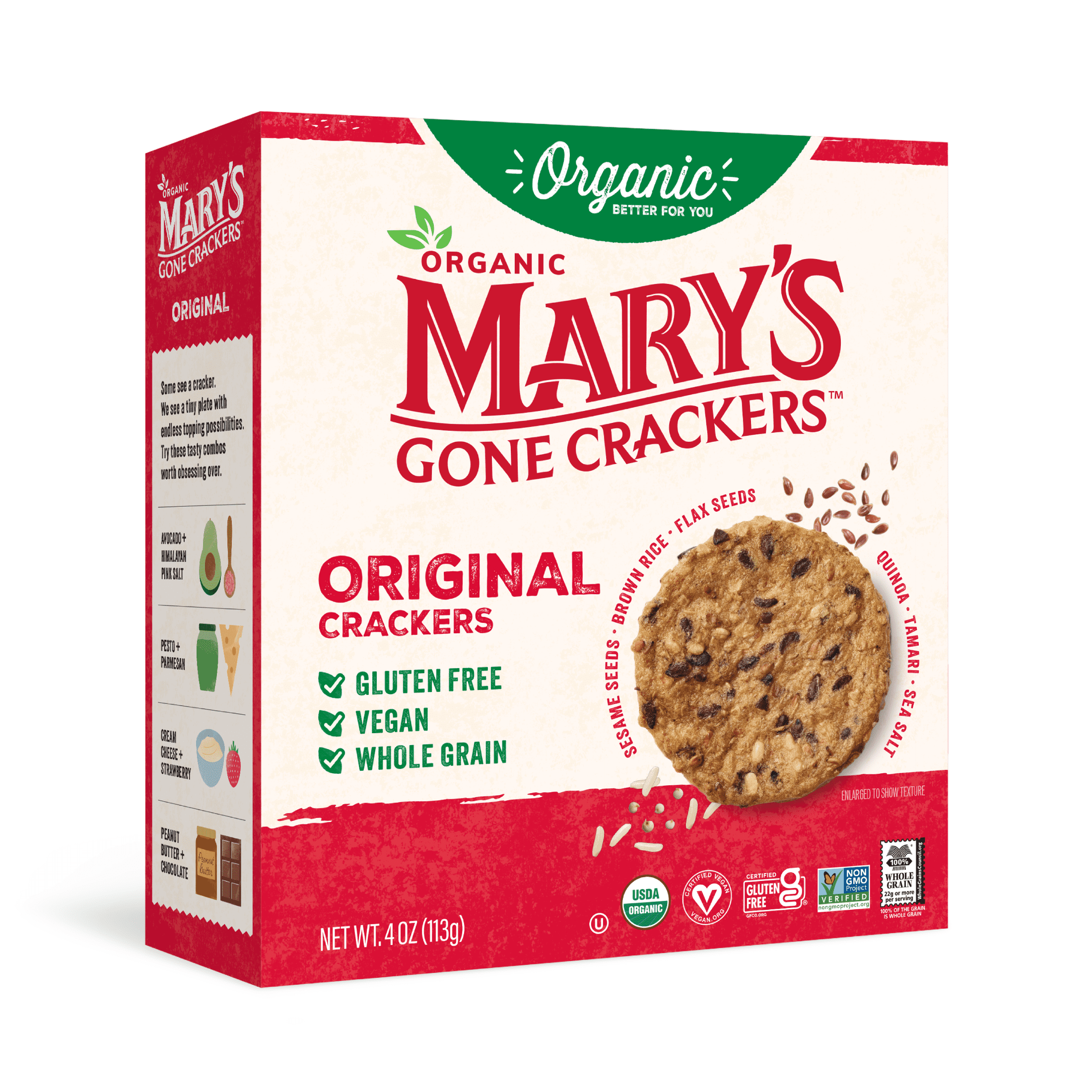 (3 pack) Mary's Gone Crackers Original Organic, Gluten Free Crackers, 4 oz