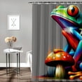 thumbnail image 2 of Colorful frog on mushroom  Bathroom Decor Set , multi size Colorful Luxurious Graphic Print Polyester Fabric Fashion Bathroom Decor Sets with Hooks   Shower Curtain Set shower curtain for bathroom, 2 of 7