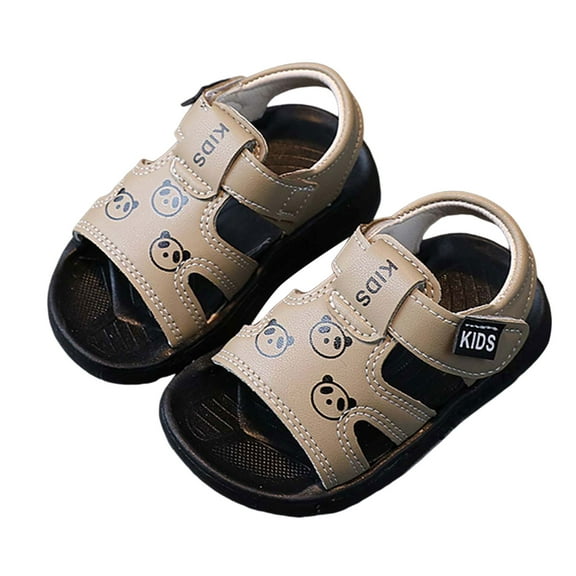 WUANDIXFA Toddler Boy Sandals Boys Sandals Adjustable Lightweight Outdoor Casual Shoes(Little Kid/Big Kid) Size US 8,Khaki