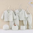 thumbnail image 2 of Gibobby Newborn Rompers 7Pcs Infant Baby Boy Girl Clothes Sets Cute Warm Jumpsuit Outfits Set Infant Baby Jumpsuit Set For 0-3 Months Infant Winter Clothes Set,Light Green, 2 of 5