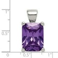 thumbnail image 2 of Sterling Silver Purple Cz Pendant (25 X 12) Made In Thailand qp685, 2 of 2