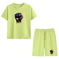 thumbnail image 6 of Kids Green 4th of July Outfit T-Shirt and Shorts Set, Patriotic American Flag Graphic Crew Neck Summer Cotton 2 Piece Clothing for Boys Girls Unisex,Size 7 T, 6 of 9
