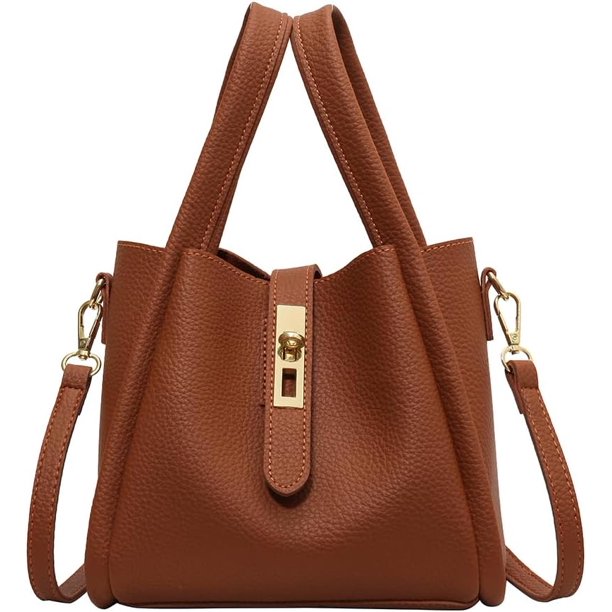 LHSHIDU Bucket Bags for Women Trendy Shoulder Purse Satchel Handbag Pu Leather Bucket Tote Purse Top-handle Bag Fall Purse
