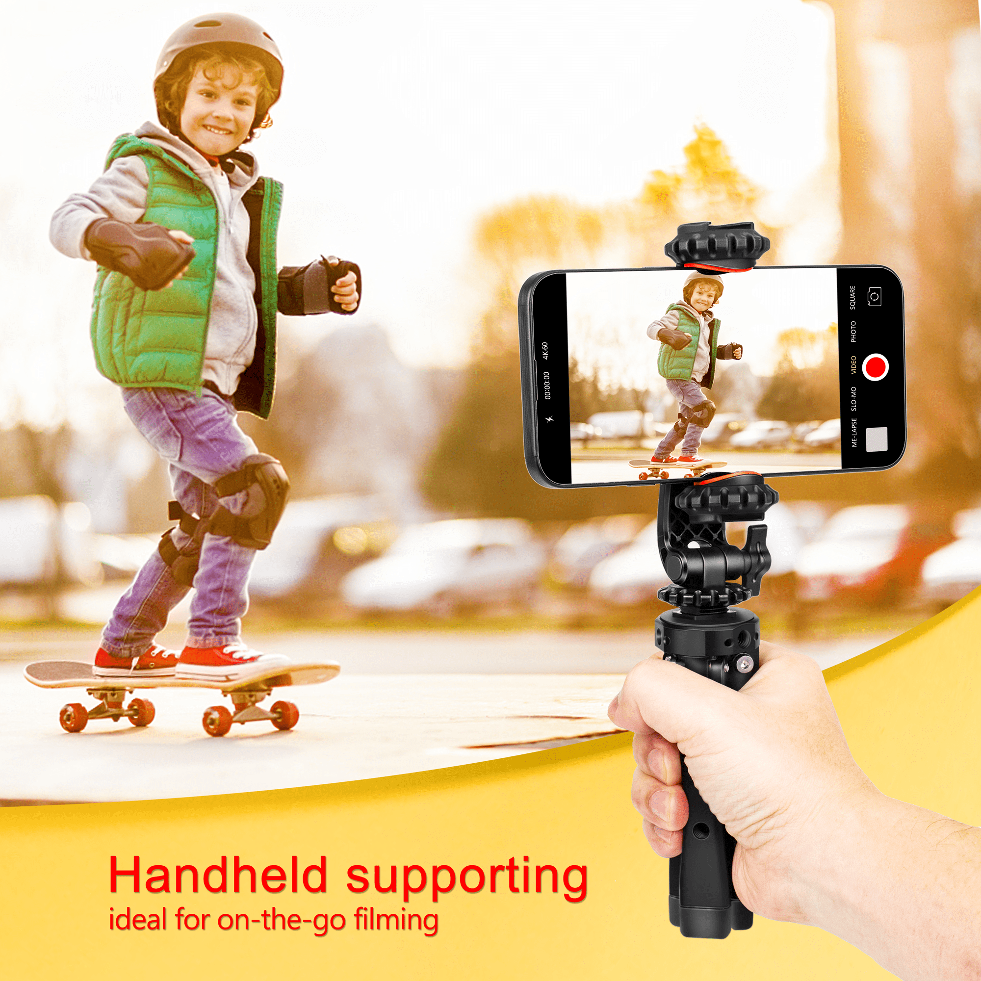 Zeadio Aluminium Alloy Adjustable Tripod Stand, Stable Portable Mount with Cold Shoe for Cameras and Gimbal Stabilizers