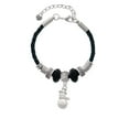 thumbnail image 2 of Delight Jewelry Silvertone Imitation Pearl Snowman Godmother Celtic Knot Leather Bead Bracelet, 7"+2" Extender, 2 of 4