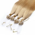 thumbnail image 3 of MY-LADY Blonde Micro Loop Ring 100% Remy Human Hair Extensions Thick Invisible Nano Beads Micro Link Hairpiece 50S 1G, 3 of 10
