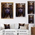 thumbnail image 4 of Designart "Elegance of African Woman in Purple & Gold II" Fashion Canvas Wall Art - Glam Purple Woman African American Entryway Wall Art Print, 4 of 6