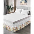 thumbnail image 4 of Pastoral Wild Flowers Bed Skirt King Size 16" Drop Floral Leaves Plants Farmhouse Ruffled Wrap Around Bed Skirts Adjustable Elastic Bedskirt Dust Ruffle for King Size Bed, 4 of 7