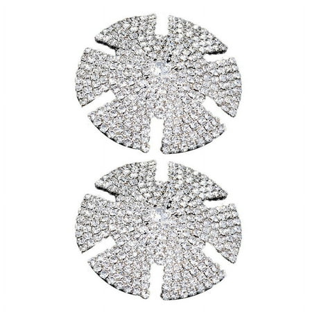 

Bluelans Nipple Sticker 1 Pair Nipple Sticker Sexy Adhesive Luxury Reusable Sticky Gift Shiny Rhinestone Embedded Breast Cover Pasties Body Jewelry