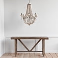 thumbnail image 2 of Mercana Phillum Silver Metal Chassis & White Wood Beaded Six Bulb Chandelier, 2 of 2