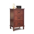 thumbnail image 2 of Vertical 3-Drawer Side Table with Storage, Narrow Desk for Living Room, Bedroom, Office & Entryway, Space-Saving Design, 15.7"D x 11.8"W x 26"H, Walnut, 2 of 7