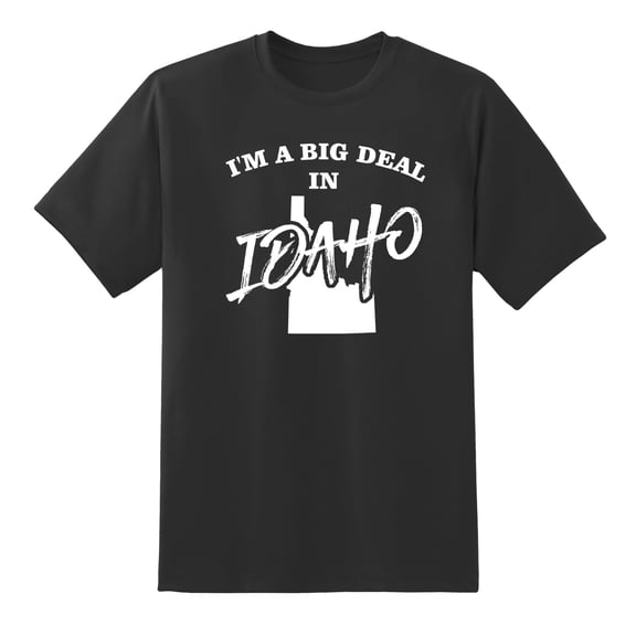 I'm A Big Deal in Idaho Funny Men or Women Graphic Idaho Map Tee Mens Graphic T Shirts Black,XXL