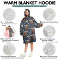 thumbnail image 5 of Blue Highland Cow Flower Pattern Wearable Oversized Blanket,Wearable Blanket Hoodie for Adults,Cozy Hooded Blankets with Super Pockets,Super Warm Fuzzy Pullover for Women & Men, 5 of 6