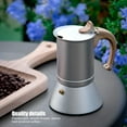 thumbnail image 5 of machine à Café Italienne pour camping, 150ml, 3 Tasses de Cafetière, Acier Inoxydable, 5 of 5
