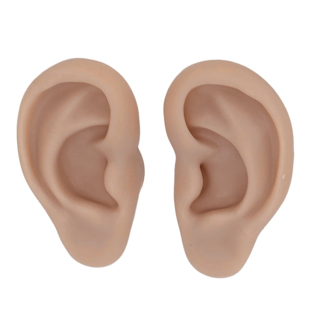 Modelo de oreja, 1 par de orejas de silicona Modelo de oreja de silicona flexible Modelo de oreja de silicona Rendimiento finamente ajustado