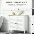 thumbnail image 6 of HOMCOM Under Sink Storage Cabinet with Removable Shelf, Bathroom Vanity Cabinet, 2 Door Bathroom Floor Cabinet, White, 6 of 9
