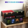 thumbnail image 2 of Card Deck Box for MTG, Double Card Storage Box with 2 Commander Display & Dice Tray, Fits 200+ Double Sleeved Cards, Card Organizer for CCG TCG Sports Cards (Black&Red), 2 of 7