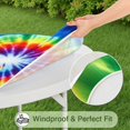thumbnail image 5 of Rainbow Tie Dye Radial Pattern Round Fitted Tablecloth with Elastic Edge,Dining Table Cover Waterproof,Outdoor Round Tablecloth for Camping,Dining,Indoor and Outdoor, 5 of 7