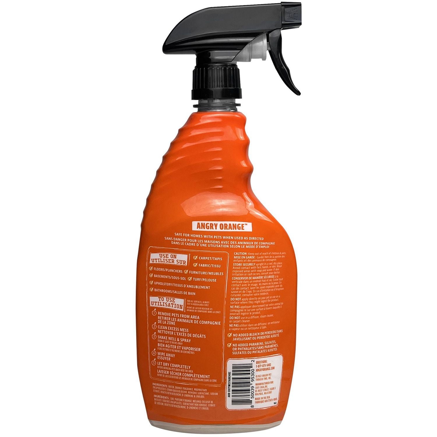 Angry Orange 24 oz Détachant et Odeur Éliminateur de taches et d'odeurs d'animaux