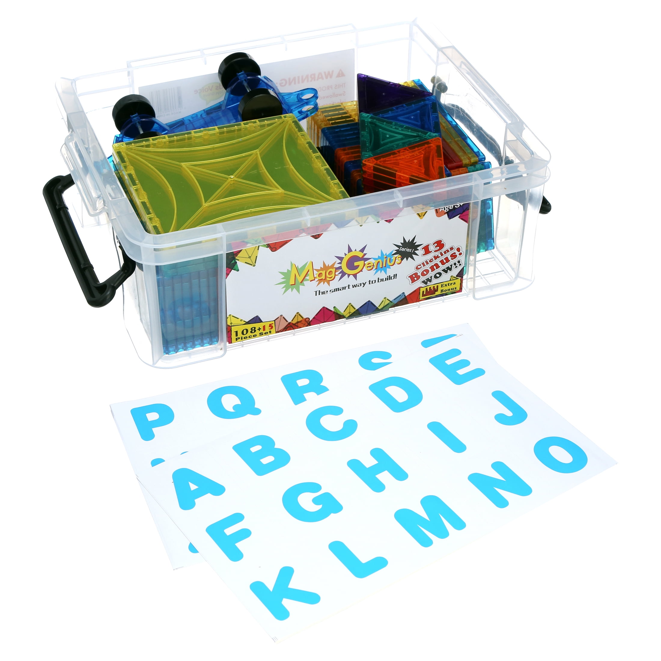 Mag-Genius STEM Educational Kids Toy: Magnetic Building Blocks Set