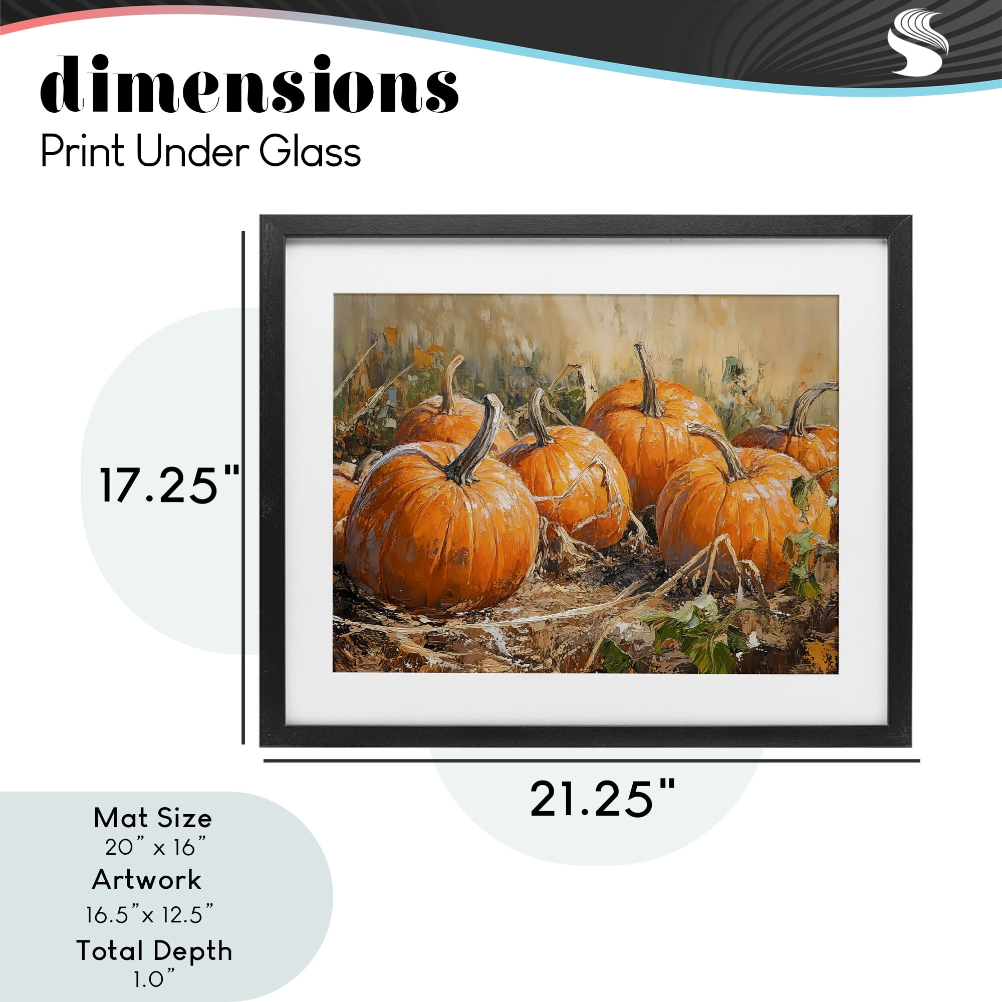 Stupell Industries Pumpkin Patch Autumn Harvest Scene Black Framed Print Under Glass, design by Nini Art