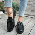 thumbnail image 3 of Womens Suede Leather Loafers Comfortable Slip On Dressy Business Shoes Block Low Heel Walking Shoes, 3 of 7