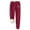 Wine, variant on Womens Pants Women's Christmas Printed Bottom Pants, Lamb Fleece Pockets, Elastic Tie Up, Thickened Plush Insulation And Sanitary Pants