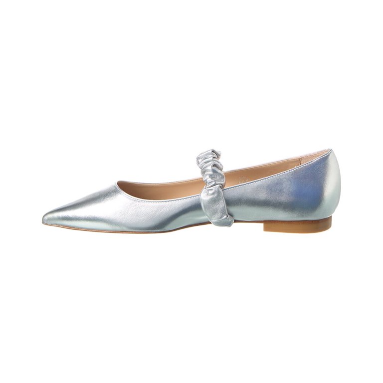 Microsoft - Silver Ballet WOMENS SILVER GLITTER BALLET FLATS COMFORT CASUAL CAREER