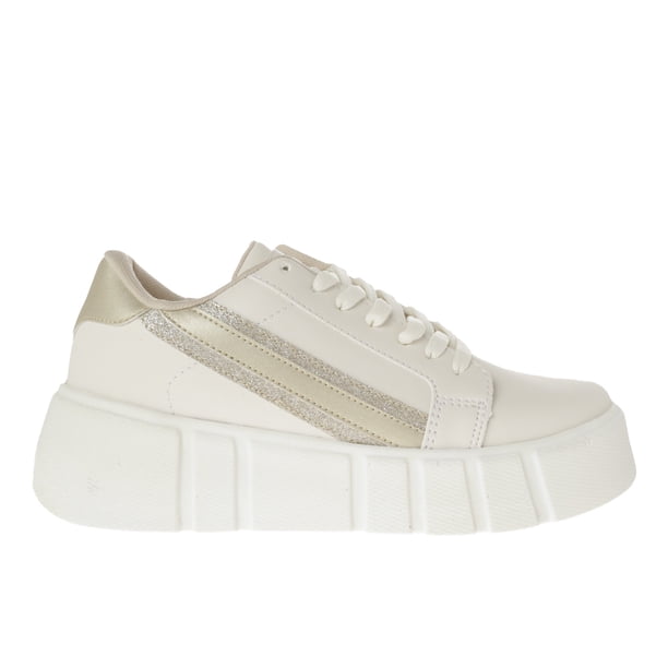 Tenis Rosalía color latte con detalles dorados y brillos 26.0 Dorothy Gaynor Tenis Rosalía color latte con detalles dorados y brillos 26.0