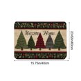 thumbnail image 4 of Yhmxh Chirstmas Door Mat Cute Dog Welcome Doormat 24x16 Inch Xmas Welcome Mats Rug for Front Winter Holiday Mat with Xmas Hat Snowflake Designs for Indoor Outdoor Home Parte Decorations, 4 of 7