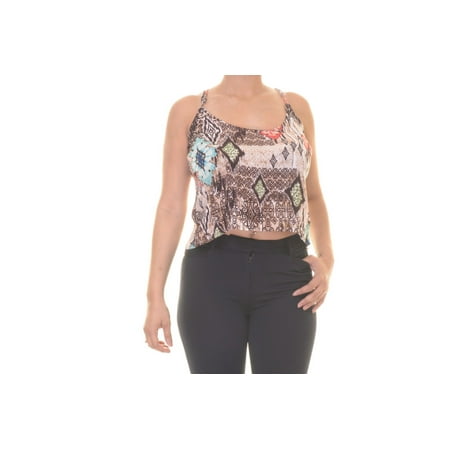 Dark Tan Combo - American Rag Junior's Oxford Tan Combo Spaghetti Strap Tank Top Size XS