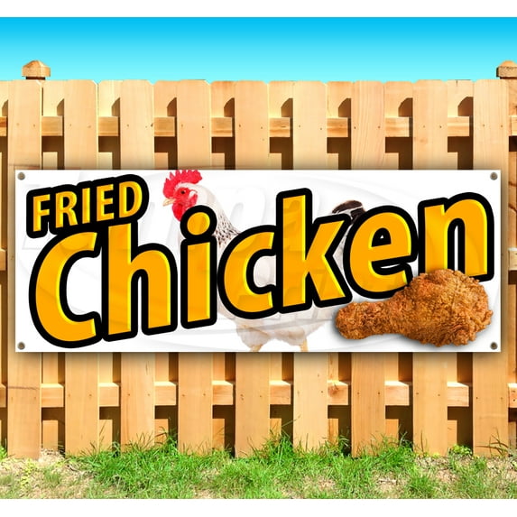Fried Chicken 13 oz Vinyl Banner With Metal Grommets