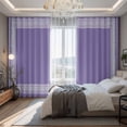 thumbnail image 2 of Purple Greek Key Blackout Curtains for Bedroom/Living Room, Pinch Pleated Black Out Curtains, Geometric Greece Ancient Farmhouse Geo Room Darkening Window Drapes with Hooks 2 Panels, 39"x70", 2 of 8