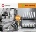thumbnail image 3 of 2/3 Tier Dish Drying Rack, Stainless Steel Countertop Sish Drain Rack Plate Knife Holder Large Capacity & Space Saving Washing Organiz, 3 of 7