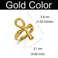 thumbnail image 5 of 14k Yellow Gold Ankh Ring for Women Girls African Egyptian Cross Charms Finger Ring Jewelry Egypt Hieroglyphs Nile Key, 5 of 9