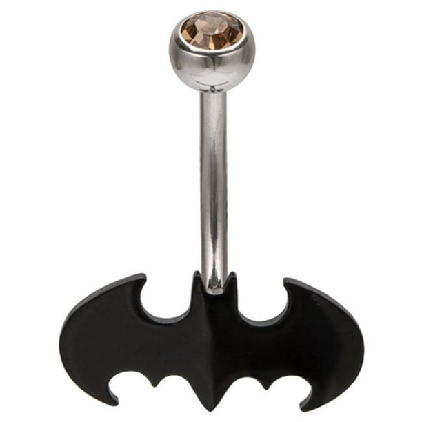 n/a Belly Button Ring Navel 316L Surgical Steel, Gem, Batman Body