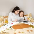 thumbnail image 4 of Erosebridal Cute Capybara 7-Piece Bedding Comforter Set,Orange Flowers Green Leaves King Bedding Sets For Girls Kids Reversible, 4 of 7
