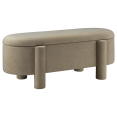 thumbnail image 1 of Bouclair Taupe Fabric Ottoman with Storage, 1 of 5