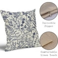 thumbnail image 4 of Navy Blue Floral Pillow Covers 20x20 Set of 2 Botanical Print Vintage Spring Flower Plant Cream Decorative Throw Pillow Cases Outdoor Farmhouse Cushion Covers Decor for Sofa Couch Bed, 4 of 6