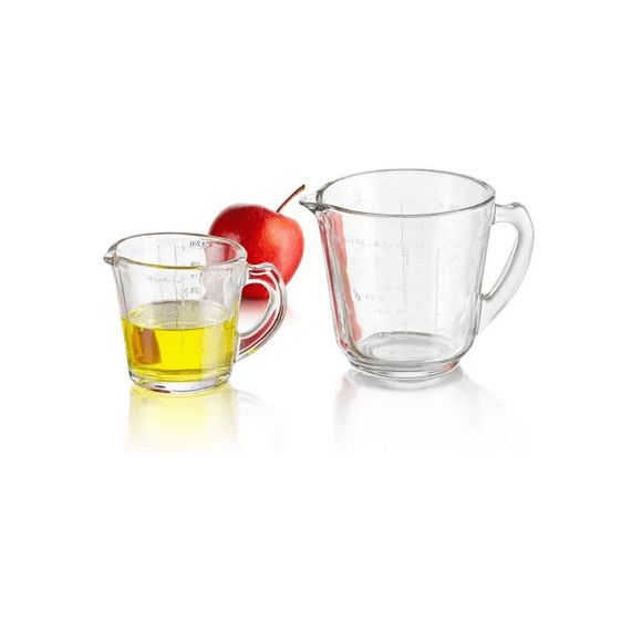 Pro Chef Juego De 2 Tazas Medidoras De Vidrio Xtellar Color Transparente