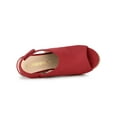 thumbnail image 4 of BLISSFUL STEP Women's Espadrilles Platform Heel Wedges Sandals Red 7, 4 of 8