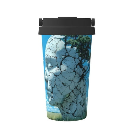 

KLL Cracked Earth Head Tree Pattern Stainless Steel Vacuum Insulated Tumbler - Carry Insulated Coffee Mug - Reusable Insulated Cold Brew Iced Coffee Cup Thermos